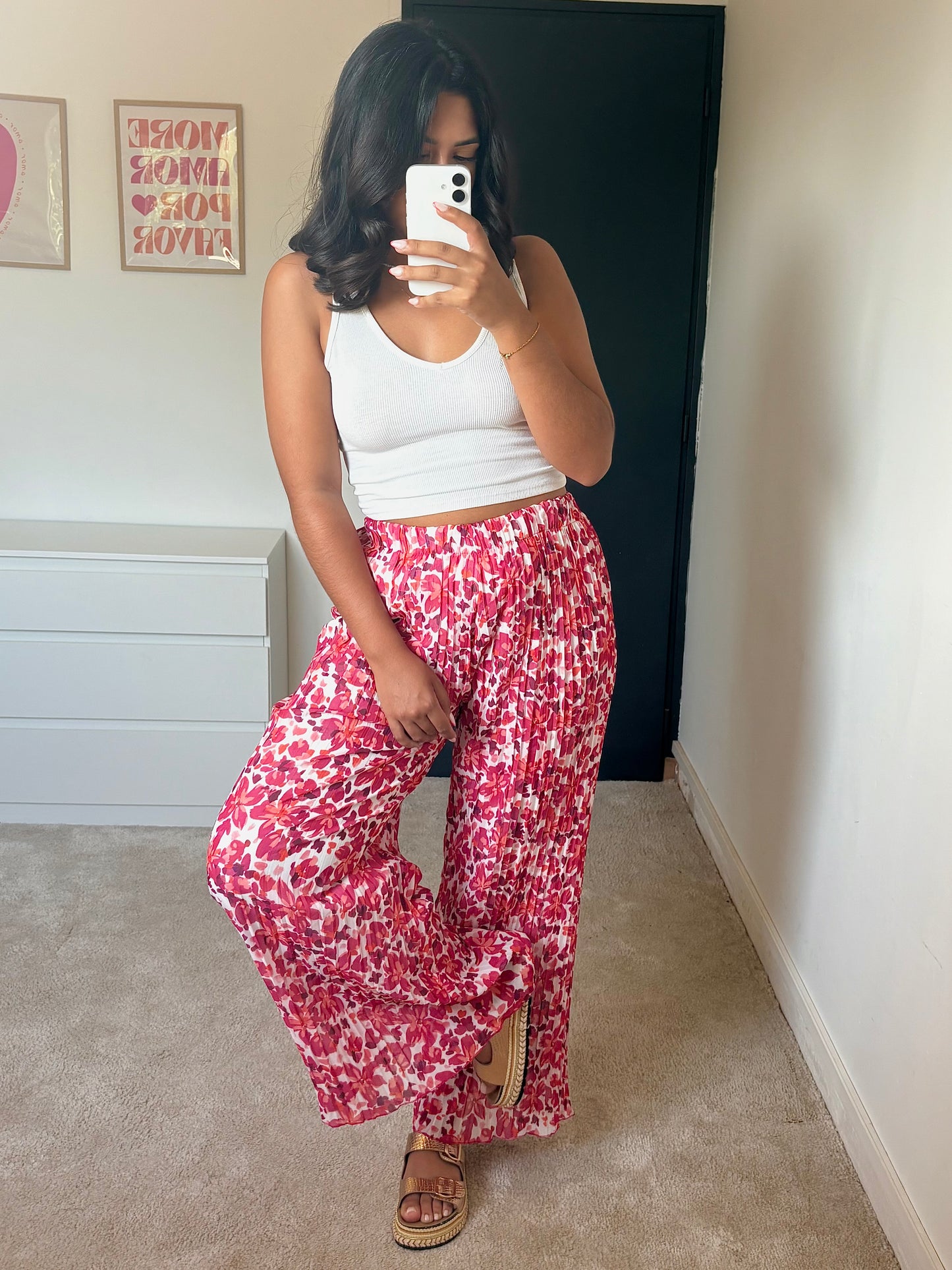 Pantalon Eléa - Fleuris fushia