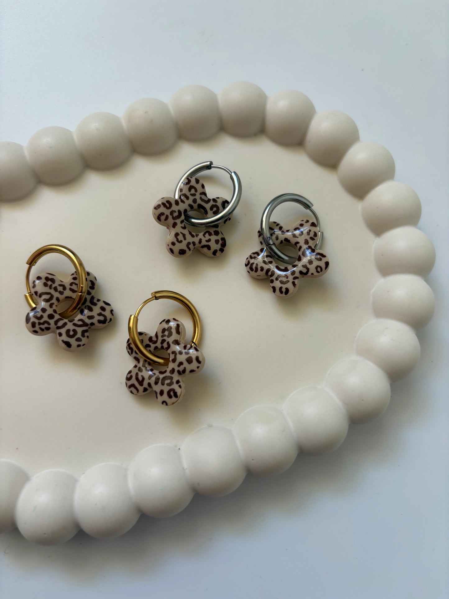 Boucles Flora - Léopard beige