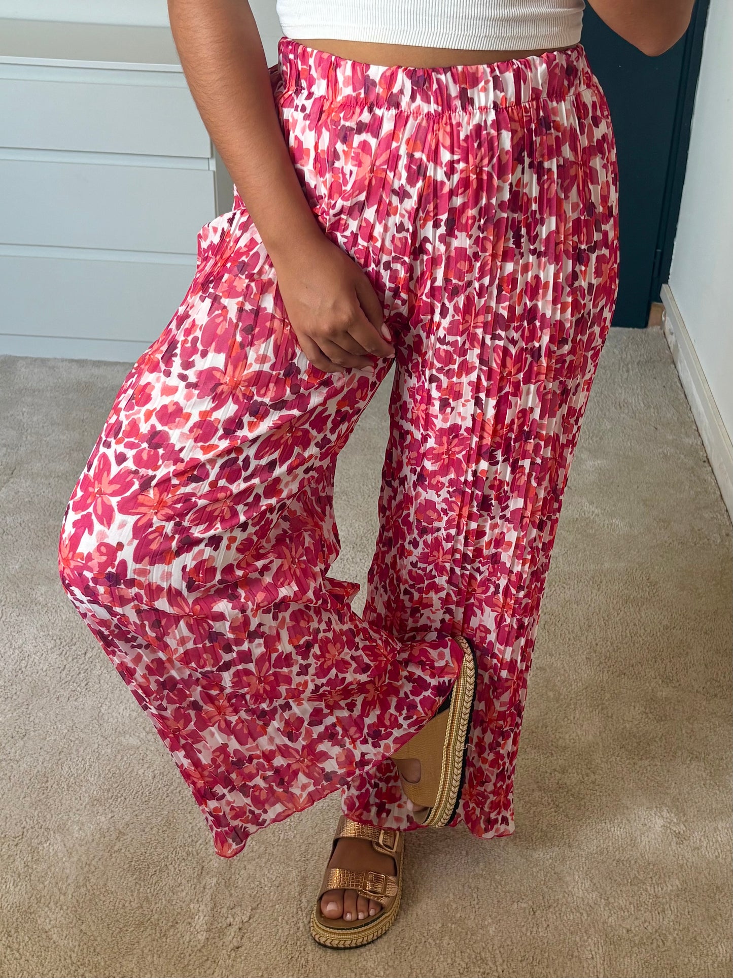 Pantalon Eléa - Fleuris fushia