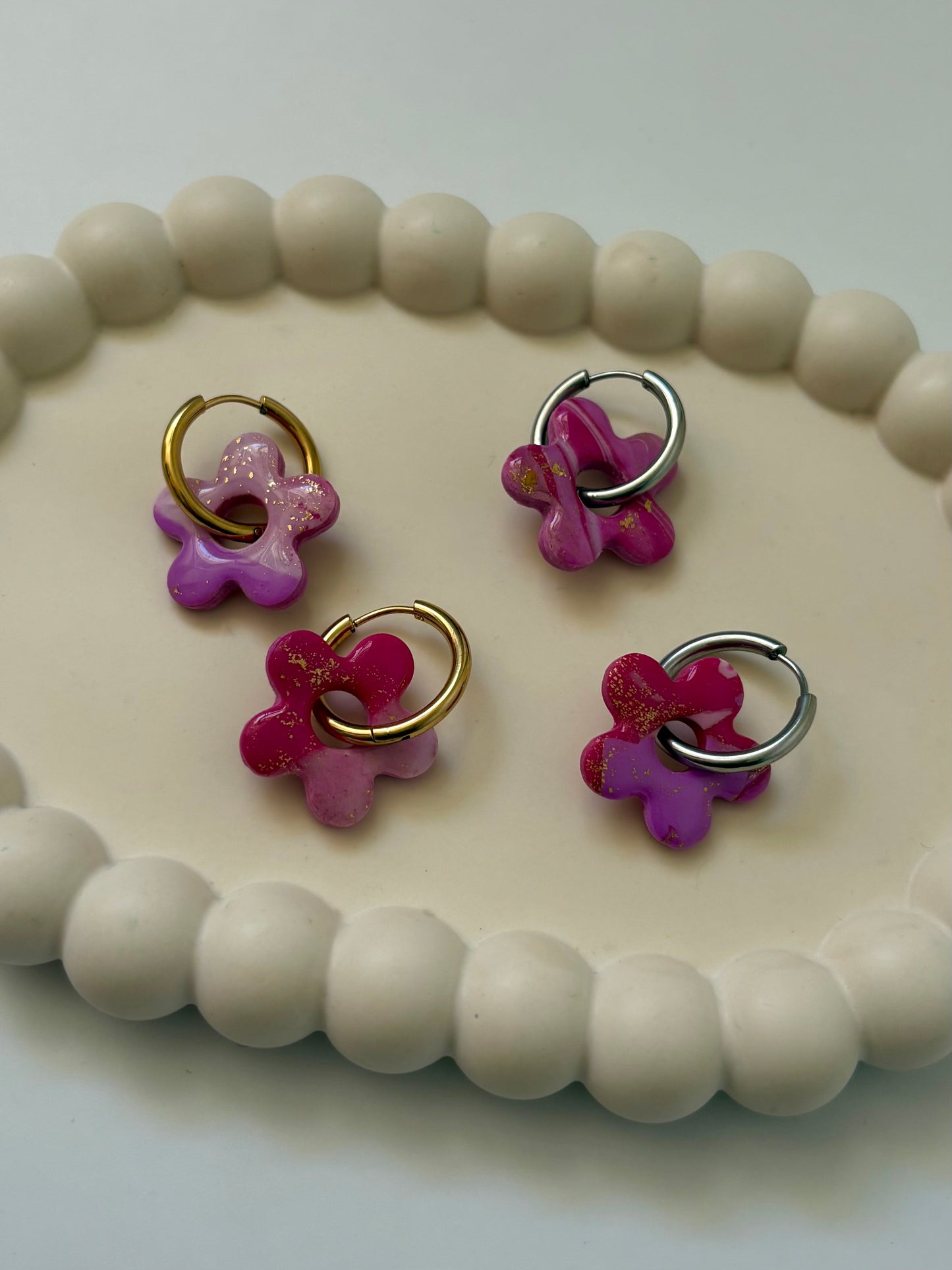 Boucles Flora - Marbré rose