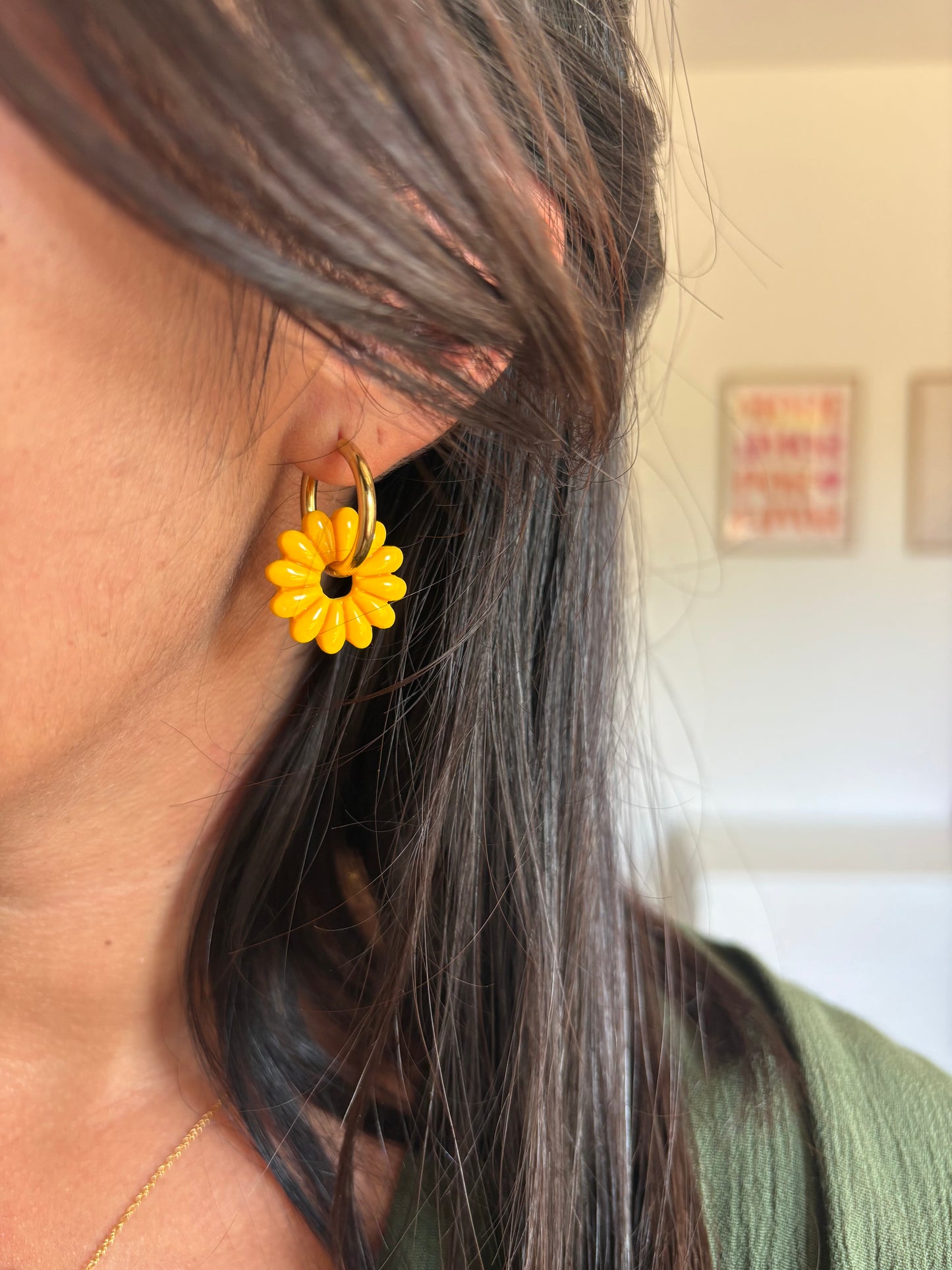 Boucles Marguerite - Jaune