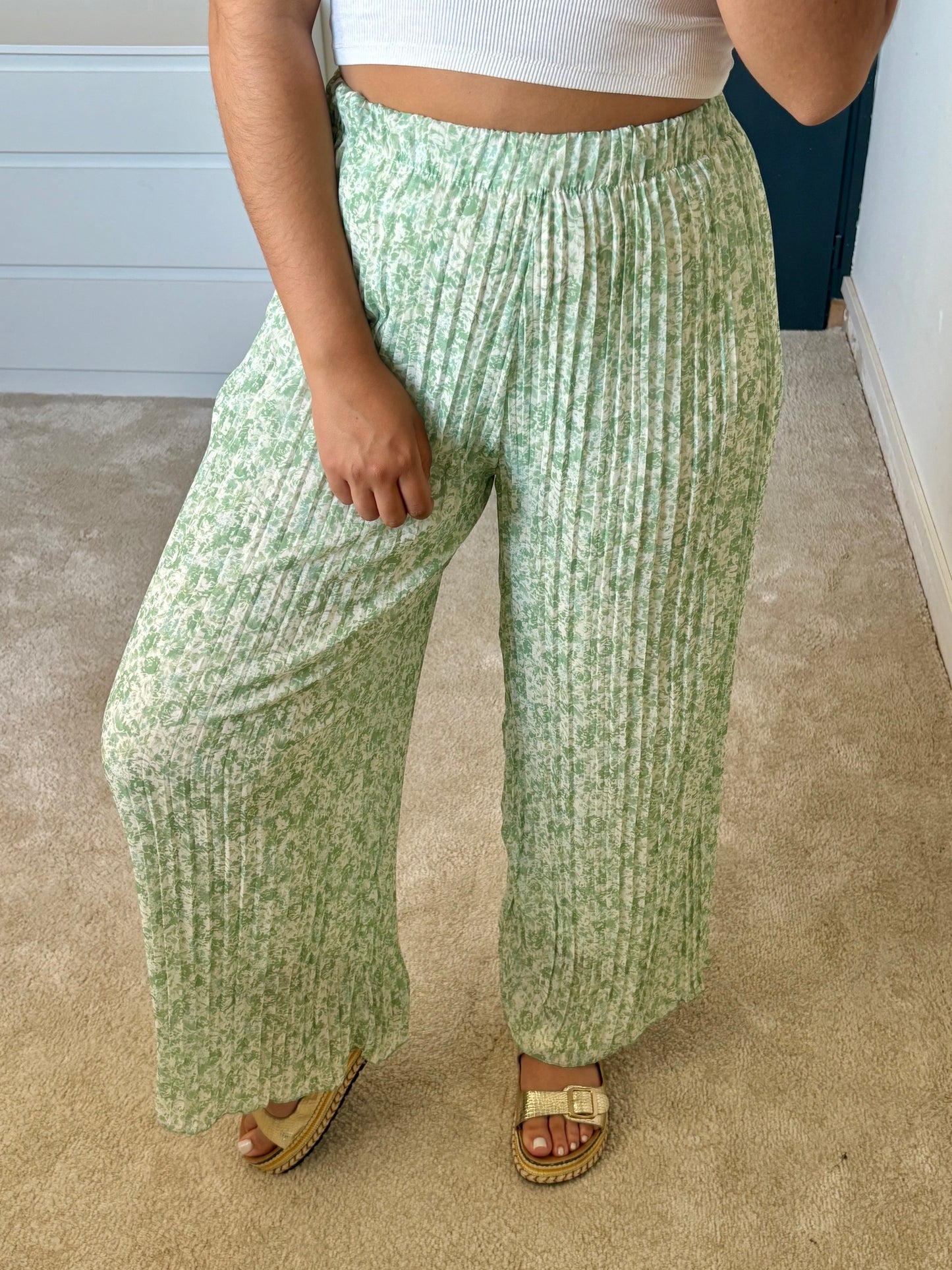 Pantalon Eléa - Roses vertes