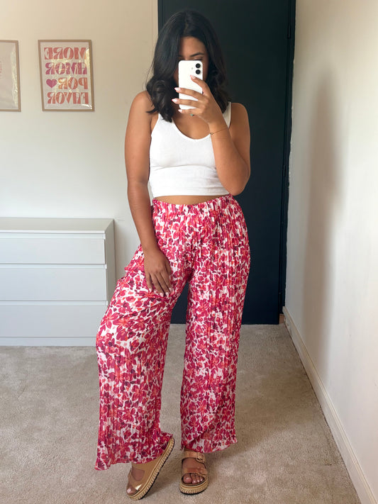 Pantalon Eléa - Fleuris fushia