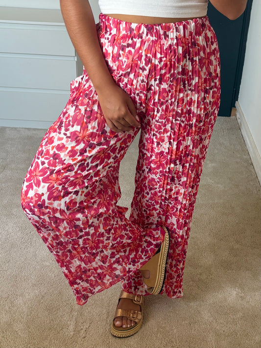 Pantalon Eléa - Fleuris fushia