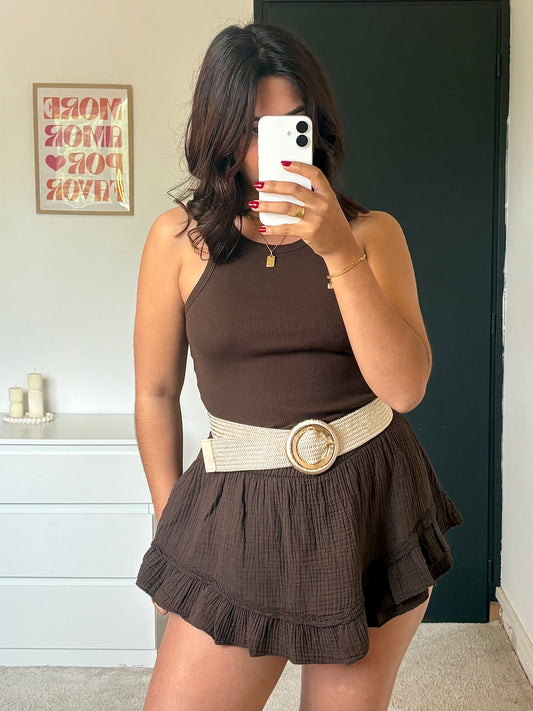 Jupe-short Lisa - Marron